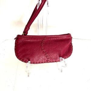 Lucky Brand Soft Pebbled Leather Wristlet with Decorative Topstitching